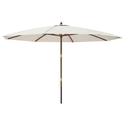 Haveparasol med træstang 400x273 cm sandfarvet
