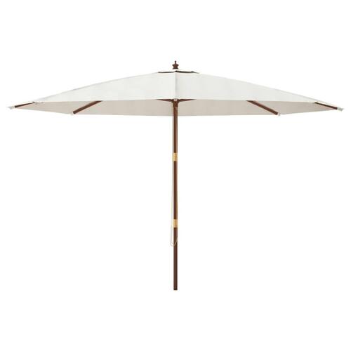 Haveparasol med træstang 400x273 cm sandfarvet