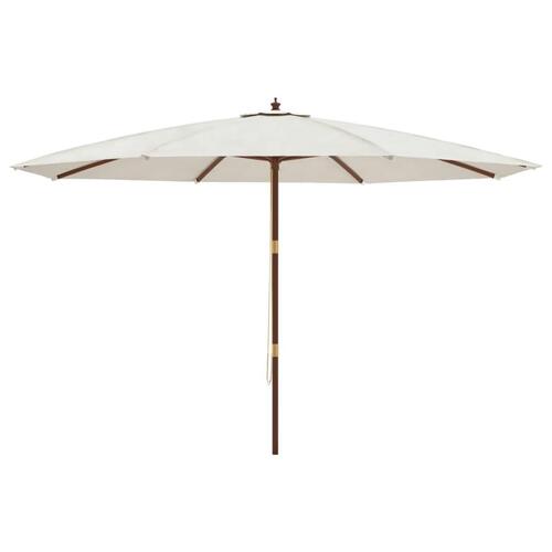 Haveparasol med træstang 400x273 cm sandfarvet