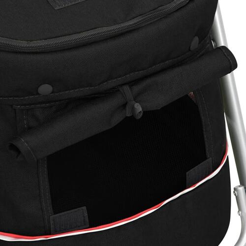 Foldbar hundeklapvogn 100x49x96 cm linned sort