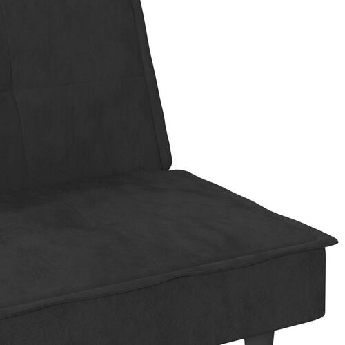 Sovesofa med kopholdere velour sort