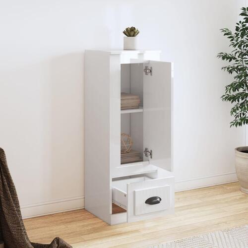 Skab 36x35,5x103,5 cm konstrueret træ hvid højglans