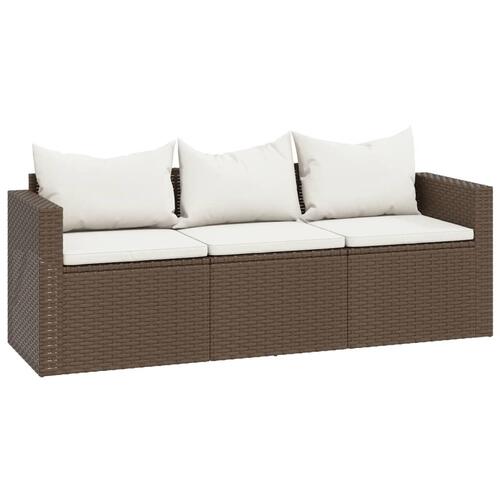 Loungesæt til haven polyrattan brun