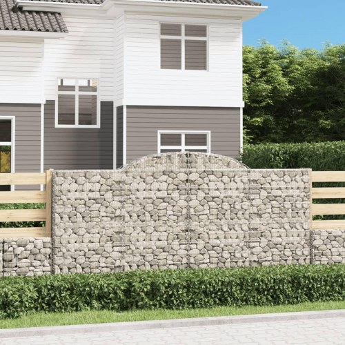 Buede gabionkurve - 2 stk. 300×50×140/160 cm i galvaniseret jern