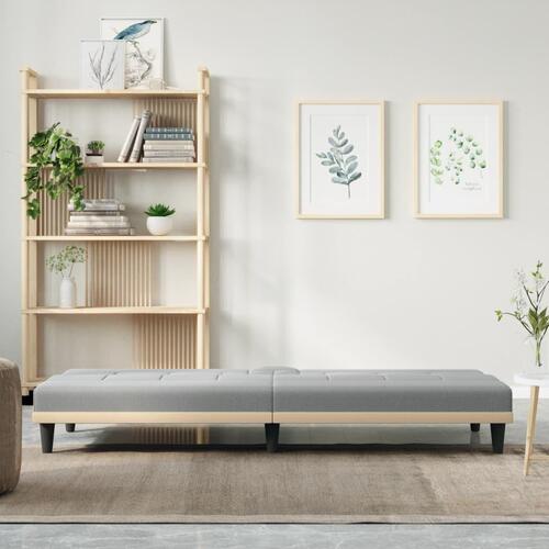 Sovesofa med kopholdere stof lysegrå