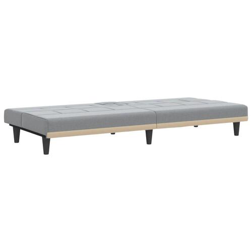 Sovesofa med kopholdere stof lysegrå