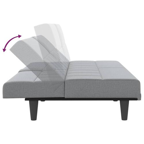 Sovesofa med kopholdere stof lysegrå