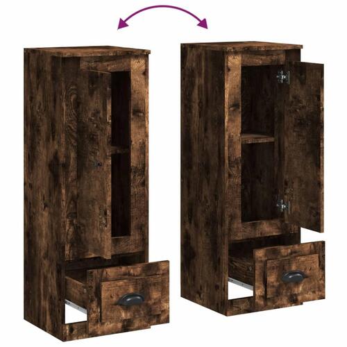 Skab 36x35,5x103,5 cm konstrueret træ røget egetræsfarve
