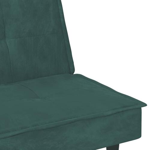 Sovesofa med kopholdere velour mørkegrøn