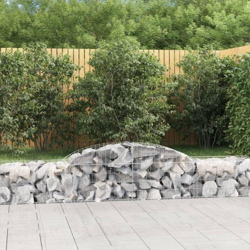 Buede gabionkurve - 2 stk. 300×50×40/60 cm i galvaniseret jern