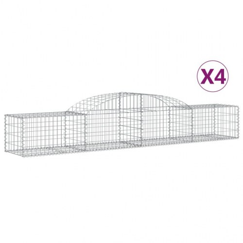 Buede gabionkurve - 4 stk. 300×50×40/60 cm i galvaniseret jern