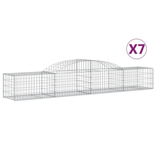 Buede gabionkurve - 7 stk. 300×50×40/60 cm i galvaniseret jern