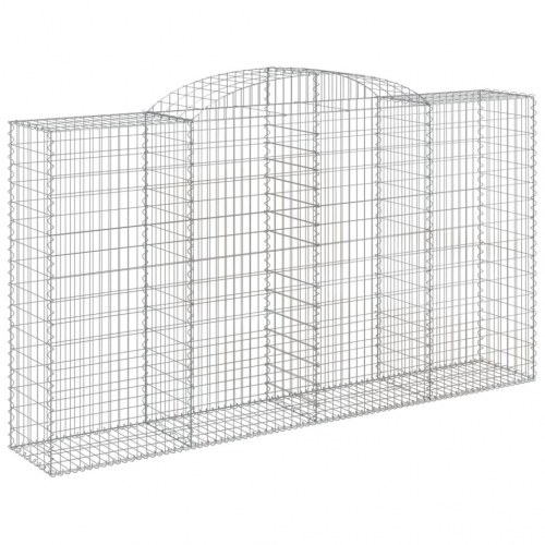 Buede gabionkurve - 4 stk. 300×50×160/180 cm i galvaniseret jern