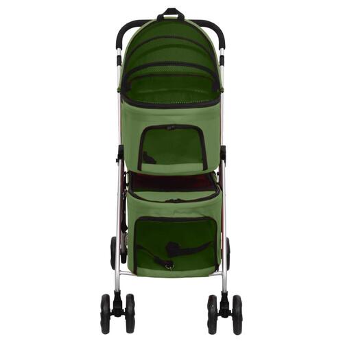 Dobbelt hundeklapvogn foldbar 83x48x97 cm oxfordstof grøn