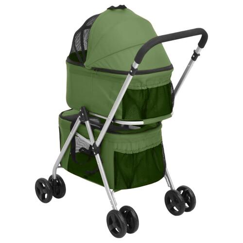 Dobbelt hundeklapvogn foldbar 83x48x97 cm oxfordstof grøn