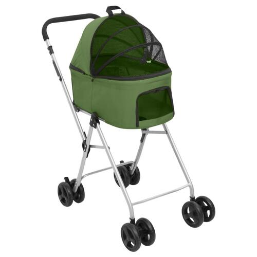 Dobbelt hundeklapvogn foldbar 83x48x97 cm oxfordstof grøn