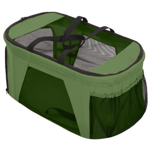 Dobbelt hundeklapvogn foldbar 83x48x97 cm oxfordstof grøn
