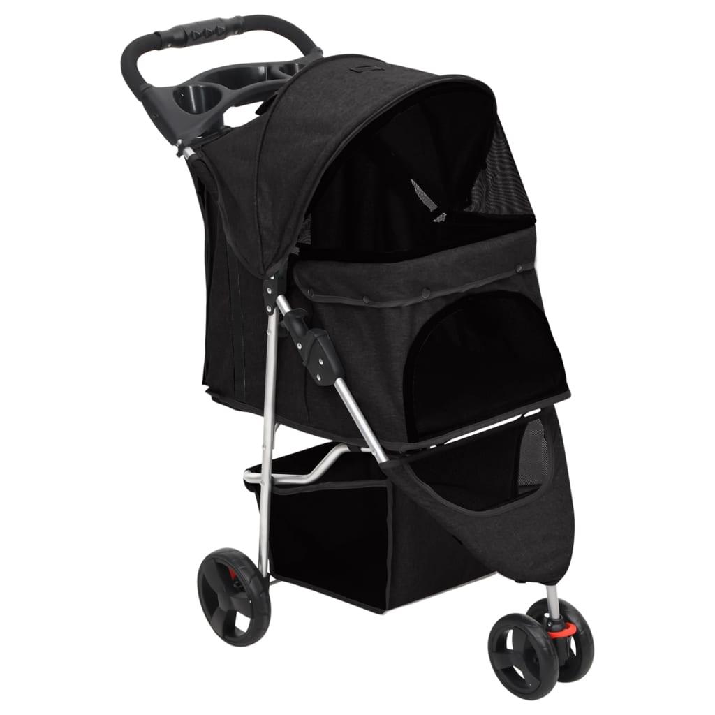 Foldbar hundeklapvogn 80x46x98 cm oxfordstof sort