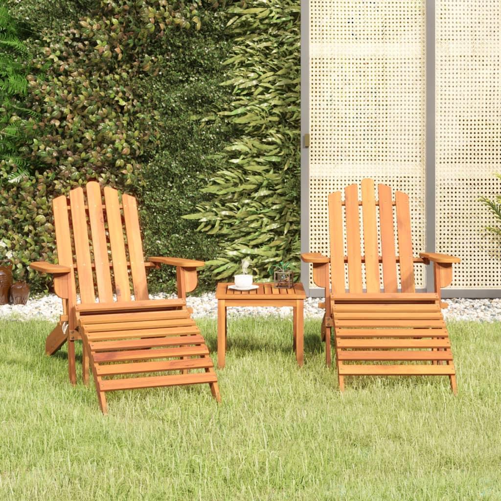 Adirondack-loungesæt til haven 3 dele massivt akacietræ billede