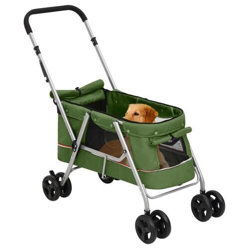 Foldbar hundeklapvogn 100x49x96 cm linned grøn