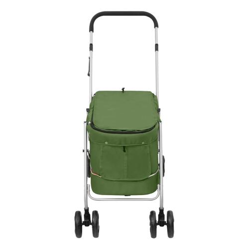 Foldbar hundeklapvogn 100x49x96 cm linned grøn