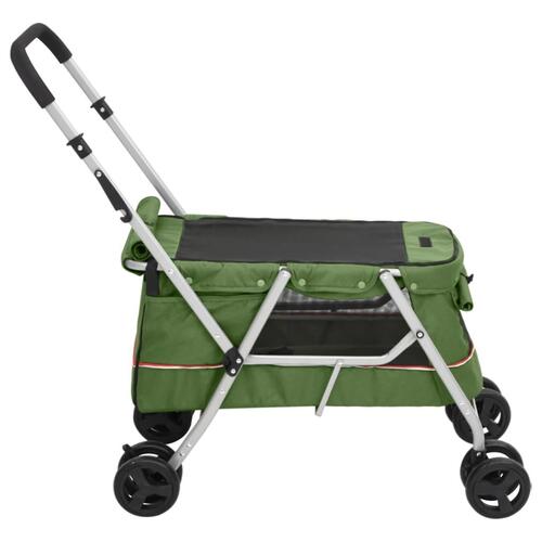 Foldbar hundeklapvogn 100x49x96 cm linned grøn