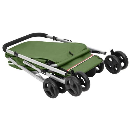 Foldbar hundeklapvogn 100x49x96 cm linned grøn