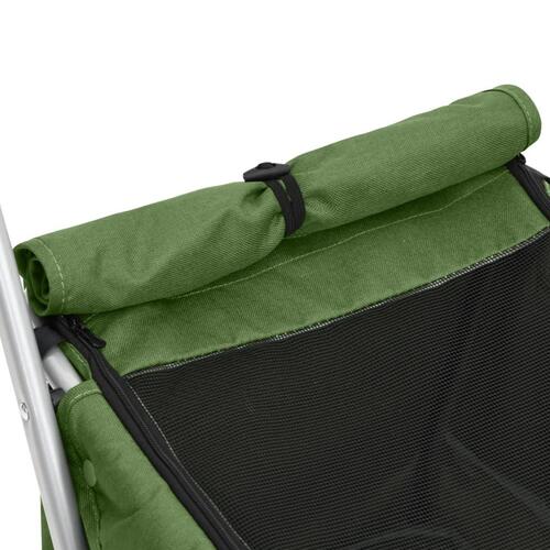 Foldbar hundeklapvogn 100x49x96 cm linned grøn