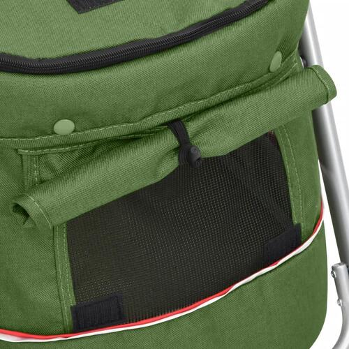 Foldbar hundeklapvogn 100x49x96 cm linned grøn