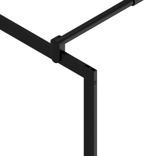 Brusevæg med hylde 80x195 cm sikkerhedsglas og aluminium sort