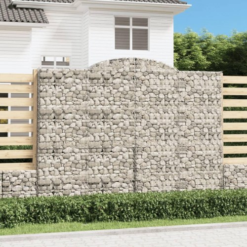 Buede gabionkurve 4 stk. 300x30x220/240 cm galvaniseret jern