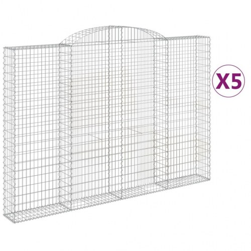 Buede gabionkurve - 5 stk. 300×30×200/220 cm i galvaniseret jern
