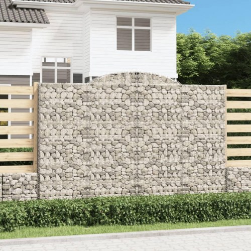 Buede gabionkurve - 2 stk. 300×30×200/220 cm i galvaniseret jern