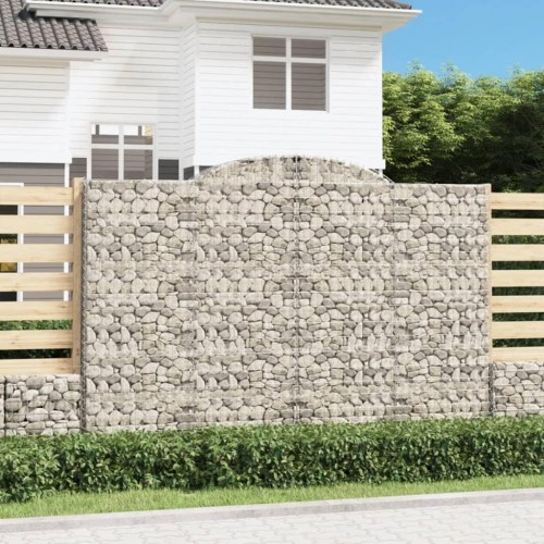 Buede gabionkurve - 3 stk. 300 × 30 × 200/220 cm i galvaniseret jern