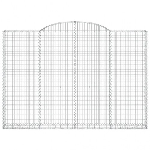 Buede gabionkurve - 3 stk. 300 × 30 × 200/220 cm i galvaniseret jern