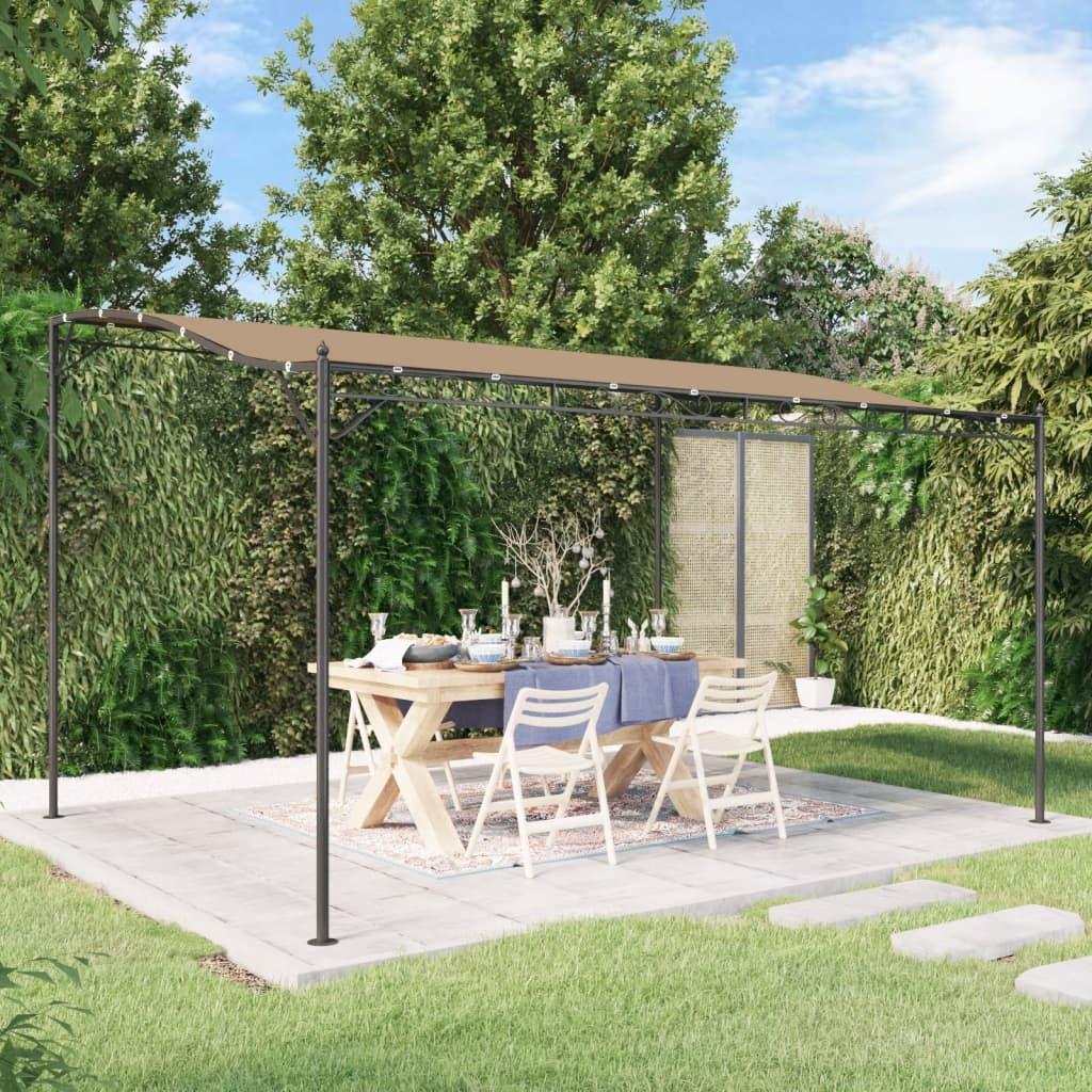 Baldakin 4x3 m 180 g/m² stof og stål gråbrun