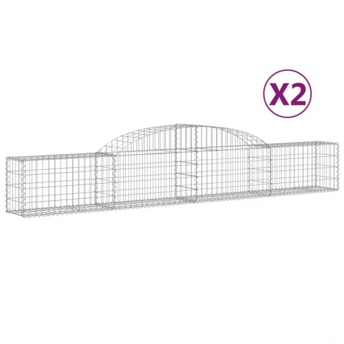 Buede gabionkurve 2 stk. 300x30x40/60 cm galvaniseret jern