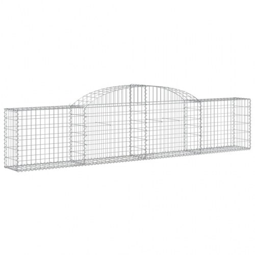 Buede gabionkurve - 8 stk. 300 × 30 × 60/80 cm i galvaniseret jern