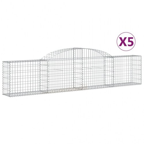 Buede gabionkurve 5 stk. 300x30x60/80 cm galvaniseret jern