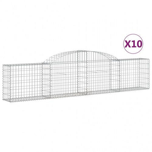 Buede gabionkurve - 10 stk. 300×30×60/80 cm i galvaniseret jern