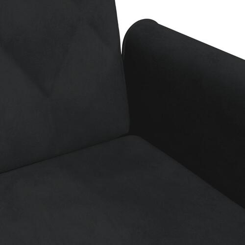 Sovesofa med armlæn velour sort
