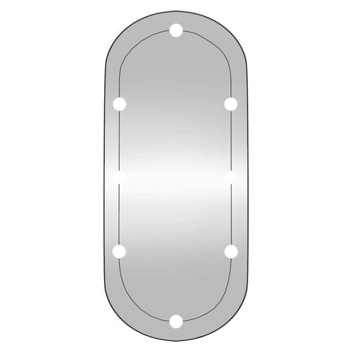 Vægspejl med LED-lys 45x100 cm oval glas