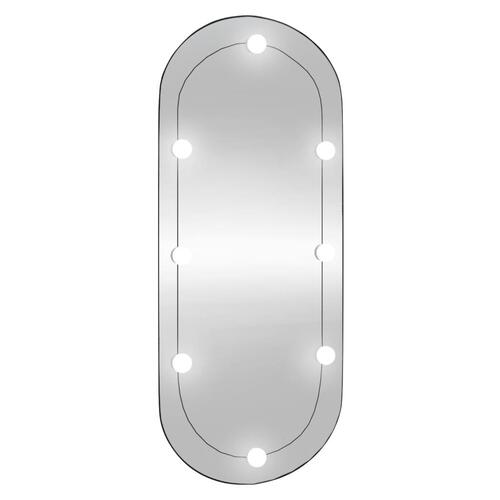 Vægspejl med LED-lys 40x90 cm oval glas