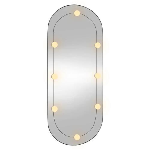 Vægspejl med LED-lys 40x90 cm oval glas
