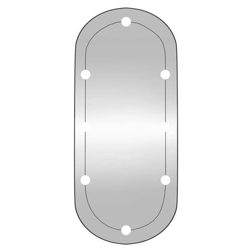 Vægspejl med LED-lys 40x90 cm oval glas