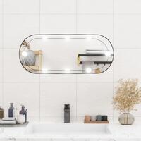 Vægspejl med LED-lys 35x70 cm oval glas