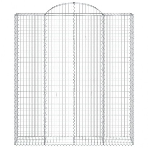 Buet gabionkurv 200 × 50 × 220/240 cm - galvaniseret jern