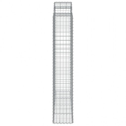 Buet gabionkurv 200 × 50 × 220/240 cm - galvaniseret jern