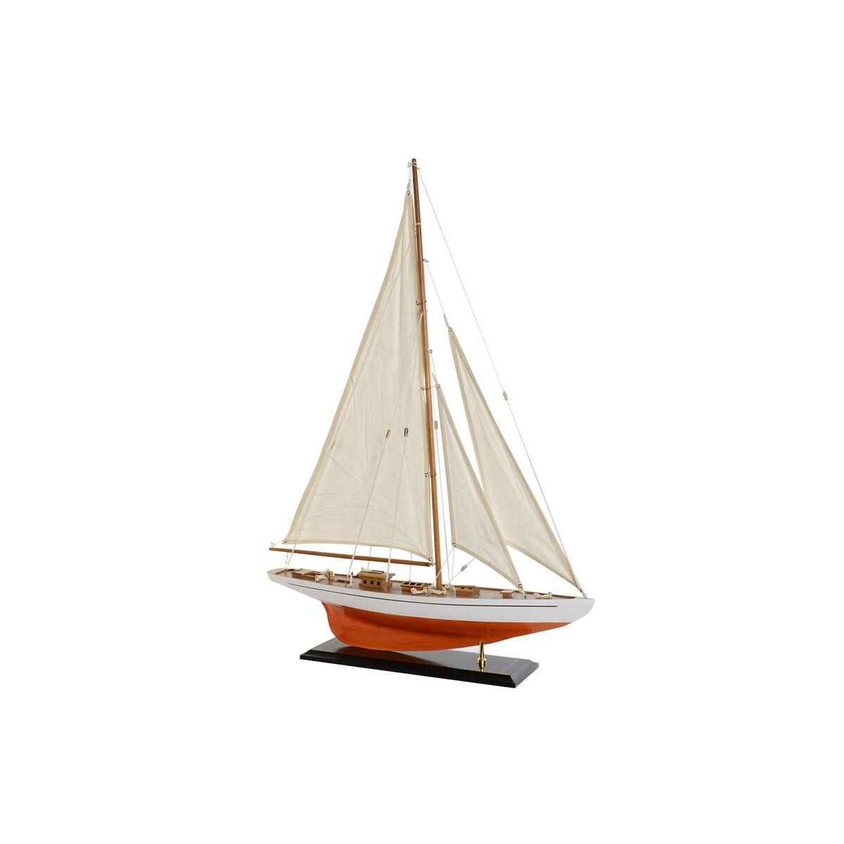 Barco - dekorativ sejlbåd, Middelhavet, 60 × 11 × 85 cm, hvid, træ