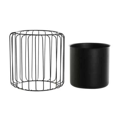 Urtepotte Sort Metal 26 x 26 x 26 cm